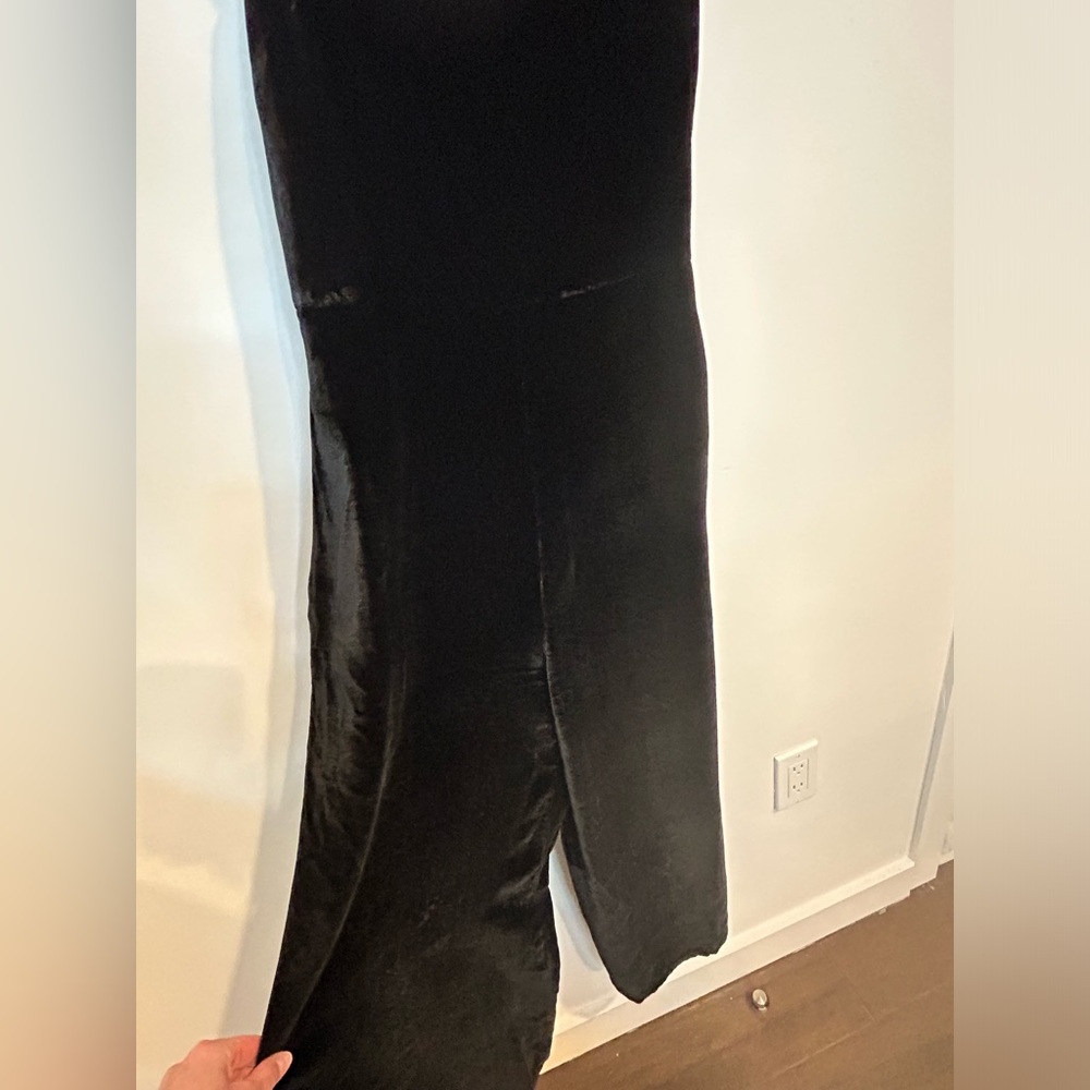 MADEWELL Crushed Velvet Black Jumpsuit, Size 00 - Picture 11 of 13